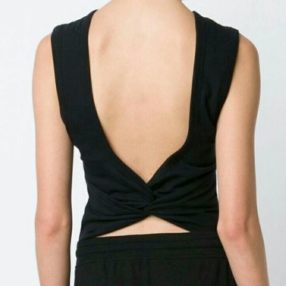 T by Alexander Wang Tops - T by Alexander Wang Black Open Back Twist Tank